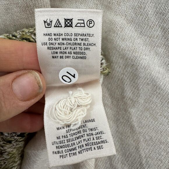 Anthropologie Moth Sweater Womens Small Beige Multi Patchwork Knit Pullover - Picture 8 of 9